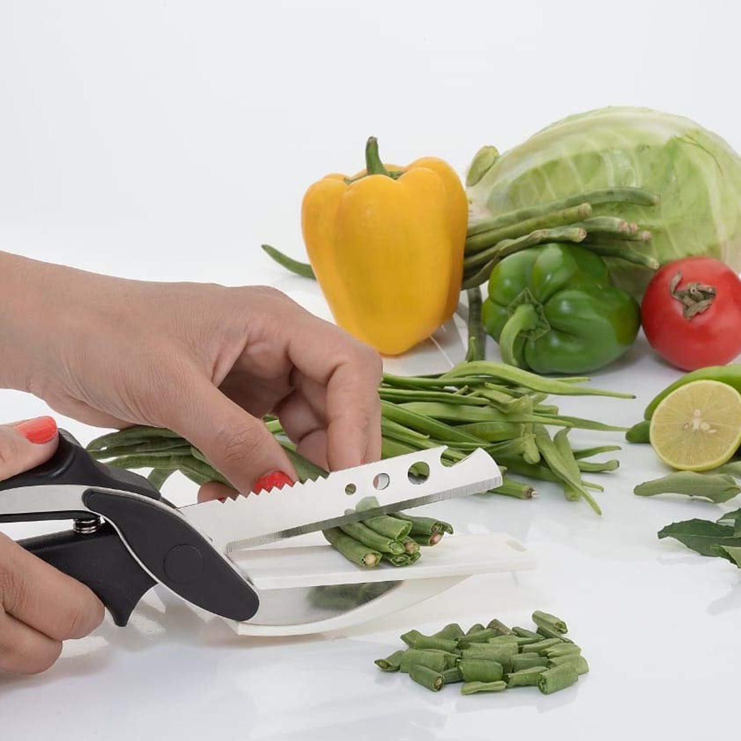 2490 Smart claver Cutter Kitchen Knife and in Built Chopping Board with Locking Hinge with Spring Action for Vegetables for kitchen DeoDap 2490 Smart claver Cutter Kitchen Knife and in Built Chopping Board with Locking Hinge with Spring Action for Vegetables for kitchen DeoDap